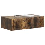 vidaXL Nástenný bočný stôl Dymový dub 59 x 34,5 x 17 cm – Obrázok 2
