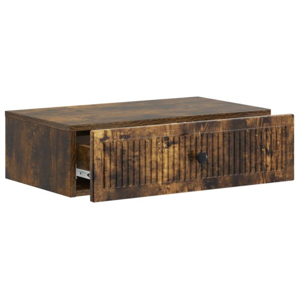 vidaXL Nástenný bočný stôl Dymový dub 59 x 34,5 x 17 cm – Obrázok 3