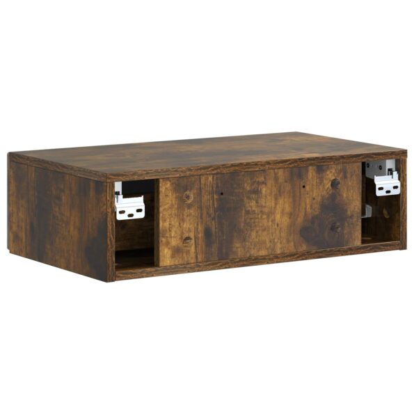 vidaXL Nástenný bočný stôl Dymový dub 59 x 34,5 x 17 cm – Obrázok 6