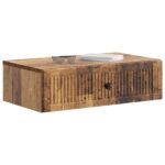 vidaXL Nástenný bočný stôl Staré drevo 59 x 34,5 x 17 cm – Obrázok 2