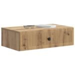vidaXL Nástenný bočný stôl Dub artisan 59 x 34,5 x 17 cm – Obrázok 2