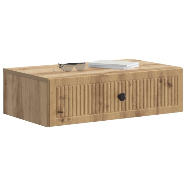 vidaXL Nástenný bočný stôl Dub artisan 59 x 34,5 x 17 cm – Obrázok 2