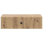 vidaXL Nástenný bočný stôl Dub artisan 59 x 34,5 x 17 cm – Obrázok 4