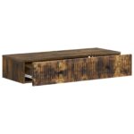 vidaXL Nástenný bočný stôl Dymový dub 87,5 x 34,5 x 17 cm – Obrázok 3
