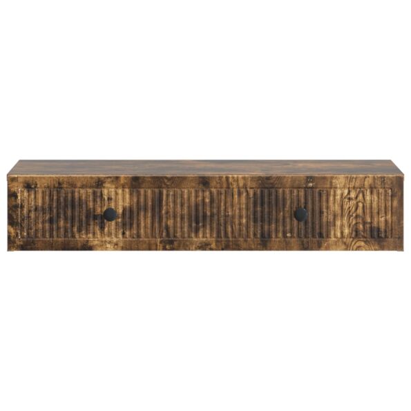 vidaXL Nástenný bočný stôl Dymový dub 87,5 x 34,5 x 17 cm – Obrázok 4