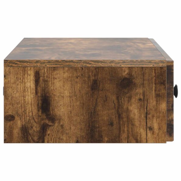 vidaXL Nástenný bočný stôl Dymový dub 87,5 x 34,5 x 17 cm – Obrázok 5