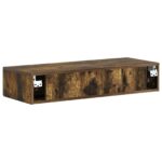 vidaXL Nástenný bočný stôl Dymový dub 87,5 x 34,5 x 17 cm – Obrázok 6