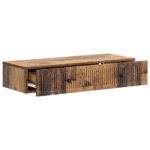 vidaXL Nástenný bočný stôl Staré drevo 87,5 x 34,5 x 17 cm – Obrázok 3