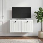 vidaXL Nástenná TV skrinka Biela 59,5 x 41 x 30 cm Kompozitné drevo