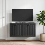 vidaXL Nástenná TV skrinka Čierna 59,5 x 41 x 30 cm Kompozitné drevo – Obrázok 4