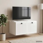 vidaXL Nástenná TV skrinka Biela s vysokým leskom 59,5 x 41 x 30 cm – Obrázok 4