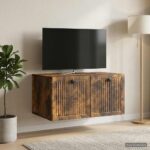 vidaXL Nástenná TV skrinka Nástenný Dymový dub 59,5 x 41 x 30 cm