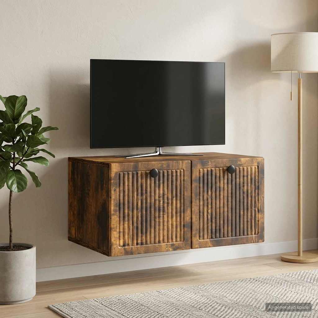 898000_1.jpg vidaXL Nástenná TV skrinka Nástenný Dymový dub 59,5 x 41 x 30 cm – Obrázok 1