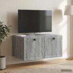 vidaXL Nástenná TV skrinka Nástenný Sivá sonoma 59,5 x 41 x 30 cm – Obrázok 4