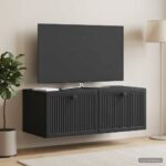 vidaXL Nástenná TV skrinka Čierna 78,5 x 41 x 30 cm Kompozitné drevo