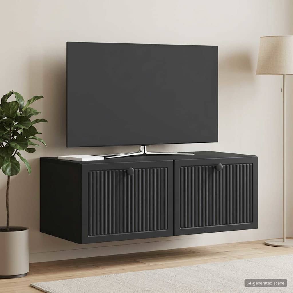 898006_1.jpg vidaXL Nástenná TV skrinka Čierna 78,5 x 41 x 30 cm Kompozitné drevo – Obrázok 1