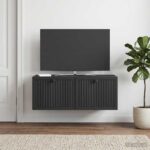 vidaXL Nástenná TV skrinka Čierna 78,5 x 41 x 30 cm Kompozitné drevo – Obrázok 4