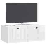 vidaXL Nástenná TV skrinka Biela s vysokým leskom 78,5 x 41 x 30 cm – Obrázok 3