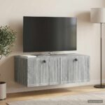 vidaXL Nástenná TV skrinka Nástenný Sivá sonoma 78,5 x 41 x 30 cm – Obrázok 4