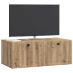 vidaXL Nástenná TV skrinka Nástenný Dub artisan 78,5 x 41 x 30 cm – Obrázok 3
