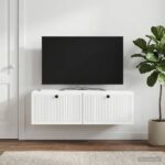 vidaXL Nástenná TV skrinka Biela 98 x 41 x 30 cm Kompozitné drevo