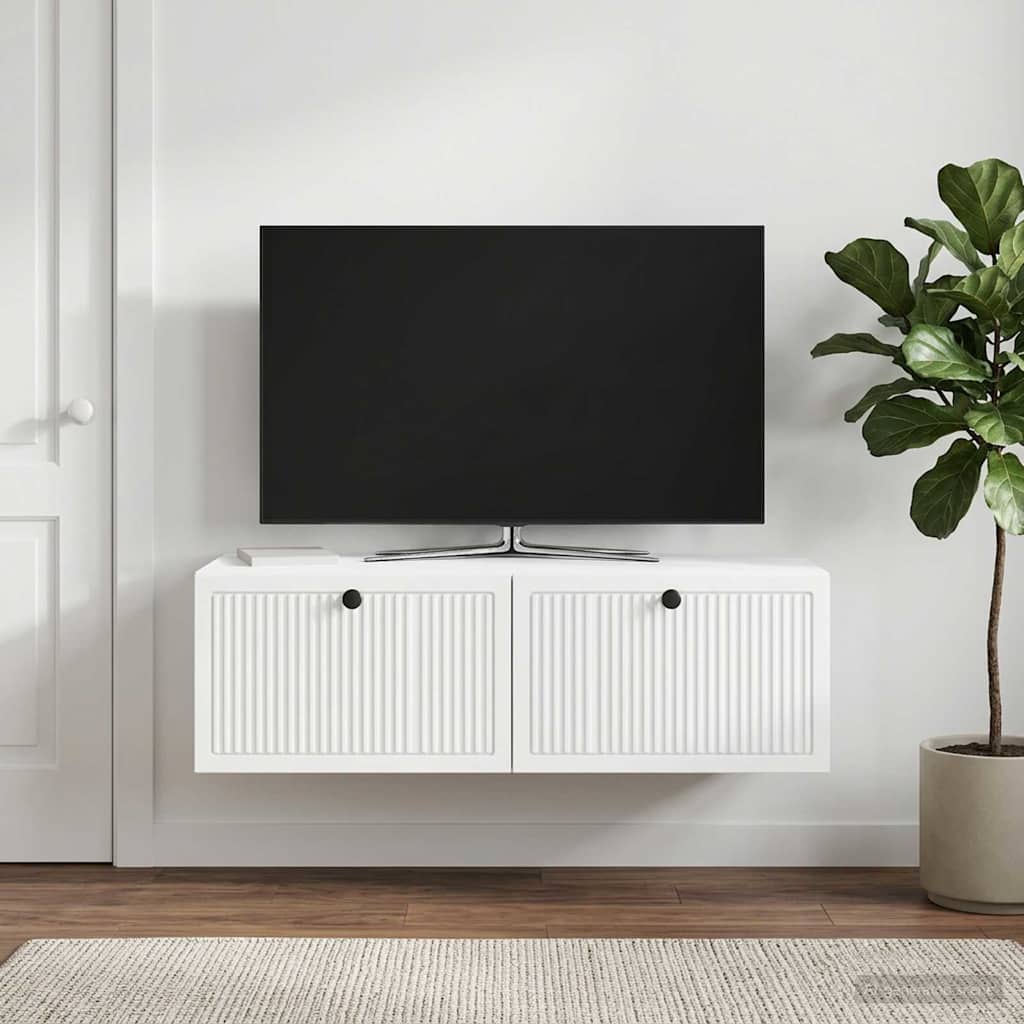 898015_1.jpg vidaXL Nástenná TV skrinka Biela 98 x 41 x 30 cm Kompozitné drevo – Obrázok 1