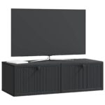 vidaXL Nástenná TV skrinka Čierna 98 x 41 x 30 cm Kompozitné drevo – Obrázok 3