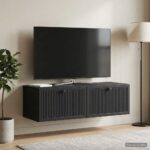 vidaXL Nástenná TV skrinka Čierna 98 x 41 x 30 cm Kompozitné drevo – Obrázok 4