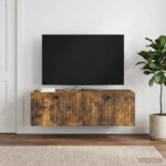 vidaXL Nástenná TV skrinka Dymový dub 98 x 41 x 30 cm Kompozitné drevo