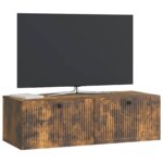 vidaXL Nástenná TV skrinka Dymový dub 98 x 41 x 30 cm Kompozitné drevo – Obrázok 3