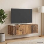 vidaXL Nástenná TV skrinka Nástenný Staré drevo 98 x 41 x 30 cm