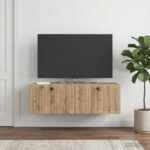 vidaXL Nástenná TV skrinka Nástenný Dub artisan 98 x 41 x 30 cm