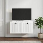 vidaXL Nástenná TV skrinka Biela 59,5 x 31 x 30 cm Kompozitné drevo – Obrázok 4
