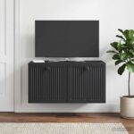 vidaXL Nástenná TV skrinka Čierna 59,5 x 31 x 30 cm Kompozitné drevo