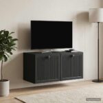 vidaXL Nástenná TV skrinka Čierna 59,5 x 31 x 30 cm Kompozitné drevo – Obrázok 4