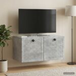 vidaXL Nástenná TV skrinka Nástenný Betónovo sivá 59,5 x 31 x 30 cm – Obrázok 4