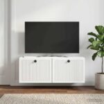vidaXL Nástenná TV skrinka Biela 78,5 x 31 x 30 cm Kompozitné drevo
