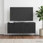 vidaXL Nástenná TV skrinka Čierna 78,5 x 31 x 30 cm Kompozitné drevo