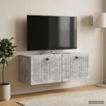 vidaXL Nástenná TV skrinka Nástenný Betónovo sivá 78,5 x 31 x 30 cm – Obrázok 4