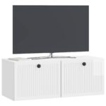 vidaXL Nástenná TV skrinka Biela s vysokým leskom 78,5 x 31 x 30 cm – Obrázok 3