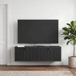 vidaXL Nástenná TV skrinka Čierna 98 x 31 x 30 cm Kompozitné drevo