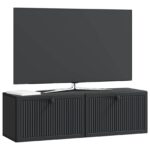 vidaXL Nástenná TV skrinka Čierna 98 x 31 x 30 cm Kompozitné drevo – Obrázok 3