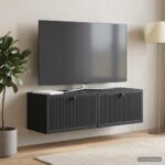 vidaXL Nástenná TV skrinka Čierna 98 x 31 x 30 cm Kompozitné drevo – Obrázok 4