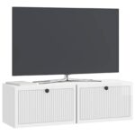 vidaXL Nástenná TV skrinka Biela s vysokým leskom 98 x 31 x 30 cm – Obrázok 3