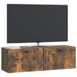 vidaXL Nástenná TV skrinka Dymový dub 98 x 31 x 30 cm Kompozitné drevo – Obrázok 3