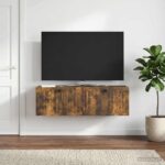vidaXL Nástenná TV skrinka Dymový dub 98 x 31 x 30 cm Kompozitné drevo – Obrázok 4