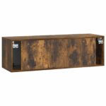 vidaXL Nástenná TV skrinka Dymový dub 98 x 31 x 30 cm Kompozitné drevo – Obrázok 8