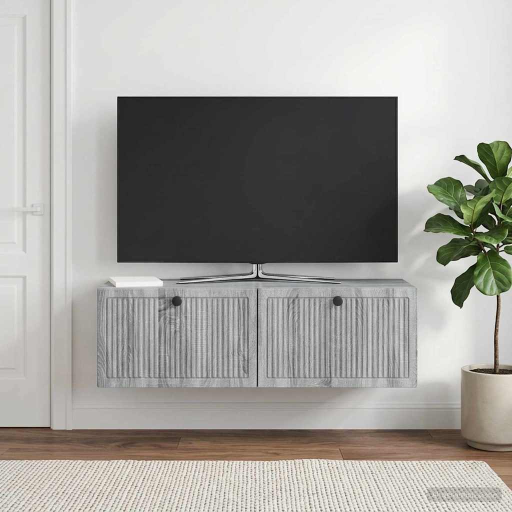 898051_1.jpg vidaXL Nástenná TV skrinka Nástenný Sivá sonoma 98 x 31 x 30 cm – Obrázok 1