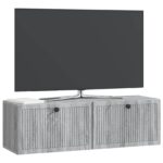 vidaXL Nástenná TV skrinka Nástenný Sivá sonoma 98 x 31 x 30 cm – Obrázok 3