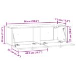 vidaXL Nástenná TV skrinka Nástenný Staré drevo 98 x 31 x 30 cm – Obrázok 11